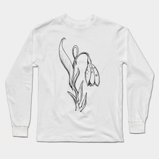 Flower Line Art Long Sleeve T-Shirt